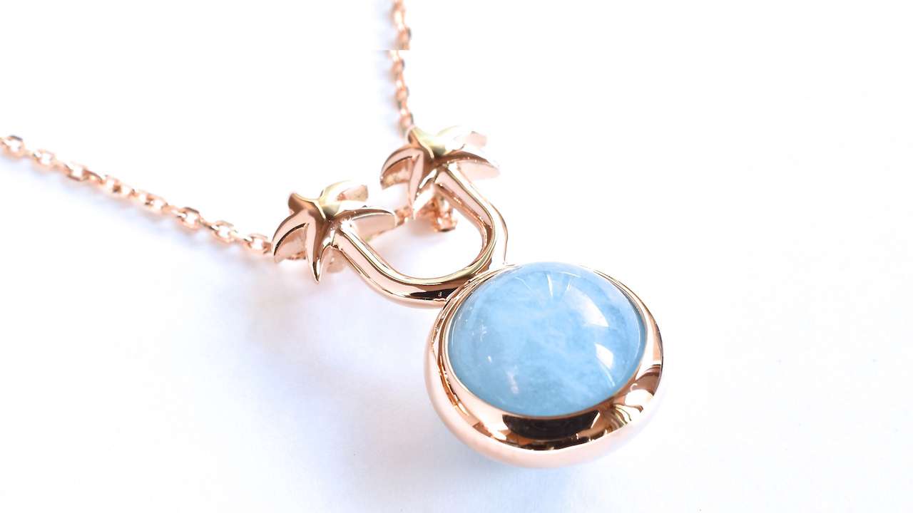 【神戸のオーダージュエリー】K18PG オアシスペンダント（回転ギミック仕様）　ご依頼から完成まで