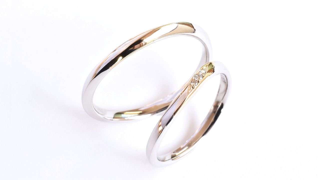 【神戸のオーダージュエリー】PT900／K18WG素地 コンビマリッジリング　ご依頼から完成まで