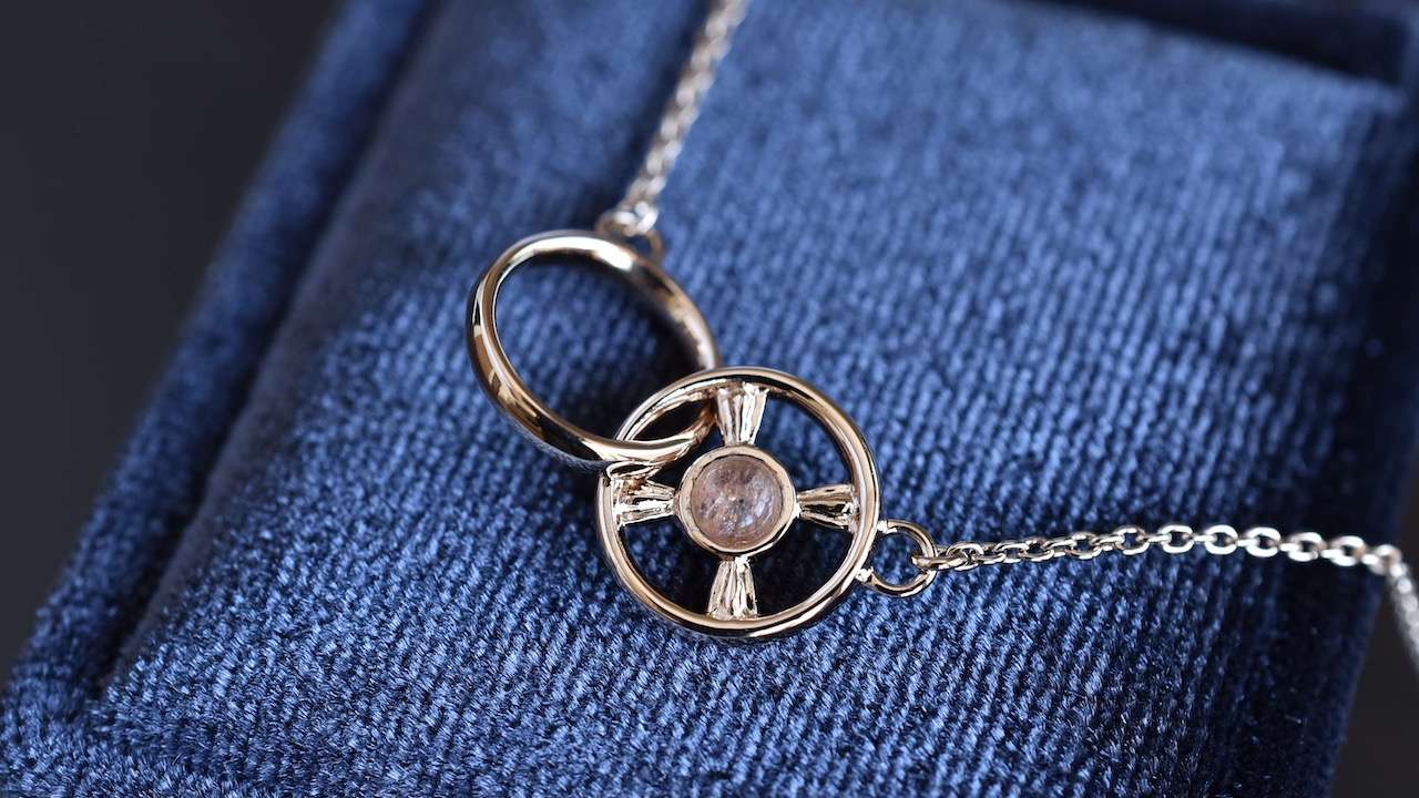 【神戸のオーダージュエリー】SILVER925 サンストーン ペンダント（ピンクゴールドメッキ）　ご依頼から完成まで