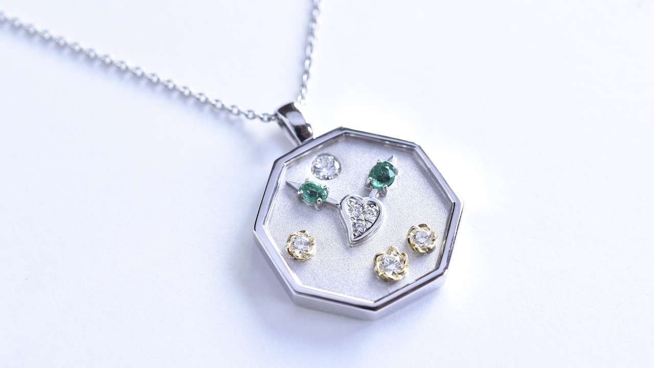 【神戸のオーダージュエリー】K10WG 時計ペンダント　ご依頼から完成まで