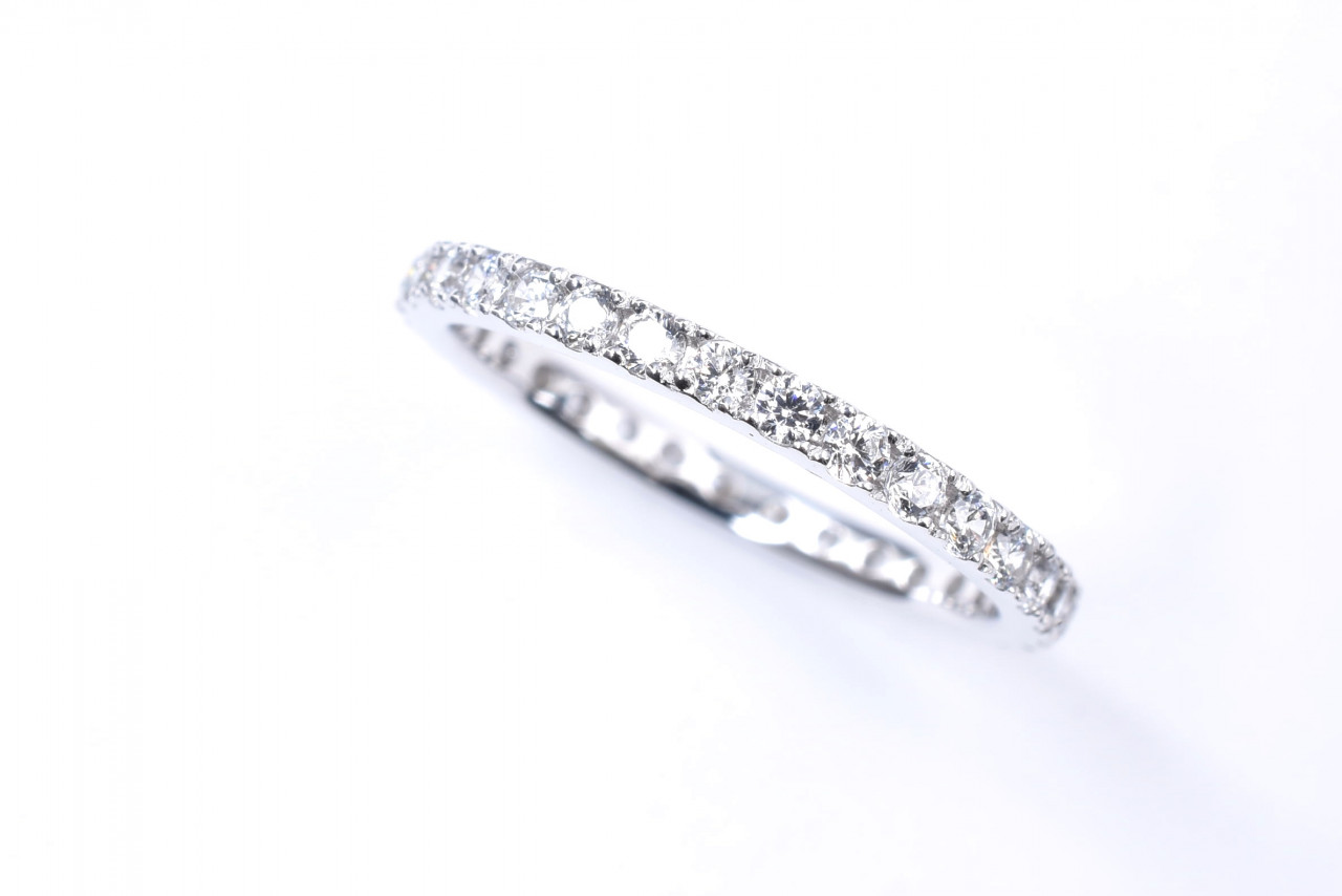 K18WG フルエタニティーピンキーリング